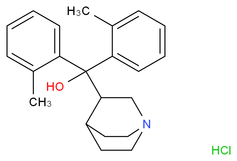 1-Azabicyclo[2.2.2]oct-3-yl[bis(2-methylphenyl)]-methanol hydrochloride_Molecular_structure_CAS_57734-70-0)