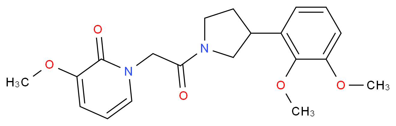 1-{2-[3-(2,3-dimethoxyphenyl)pyrrolidin-1-yl]-2-oxoethyl}-3-methoxypyridin-2(1H)-one_Molecular_structure_CAS_)