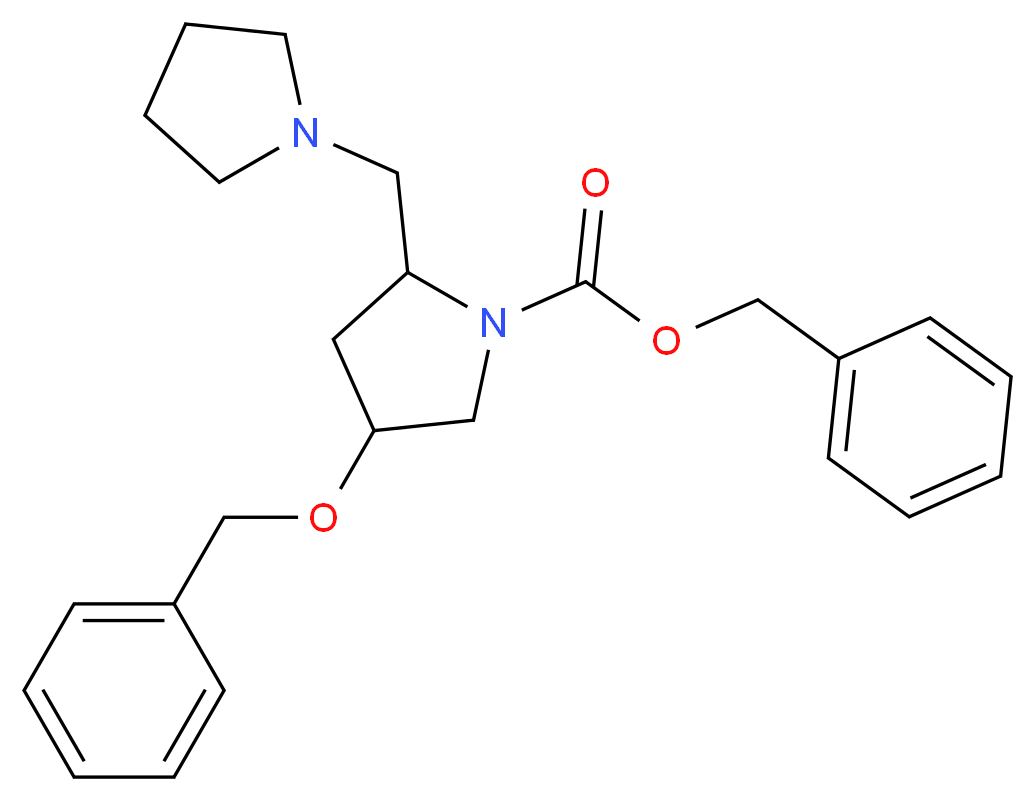 4-BENZYLOXY-2-PYRROLIDIN-1-YLMETHYL-PYRROLIDINE-1-CARBOXYLIC ACID BENZYL ESTER_Molecular_structure_CAS_886363-04-8)