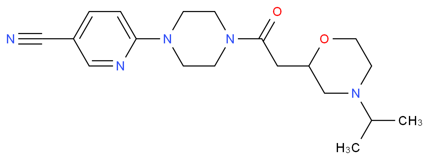 6-{4-[(4-isopropylmorpholin-2-yl)acetyl]piperazin-1-yl}nicotinonitrile_Molecular_structure_CAS_)