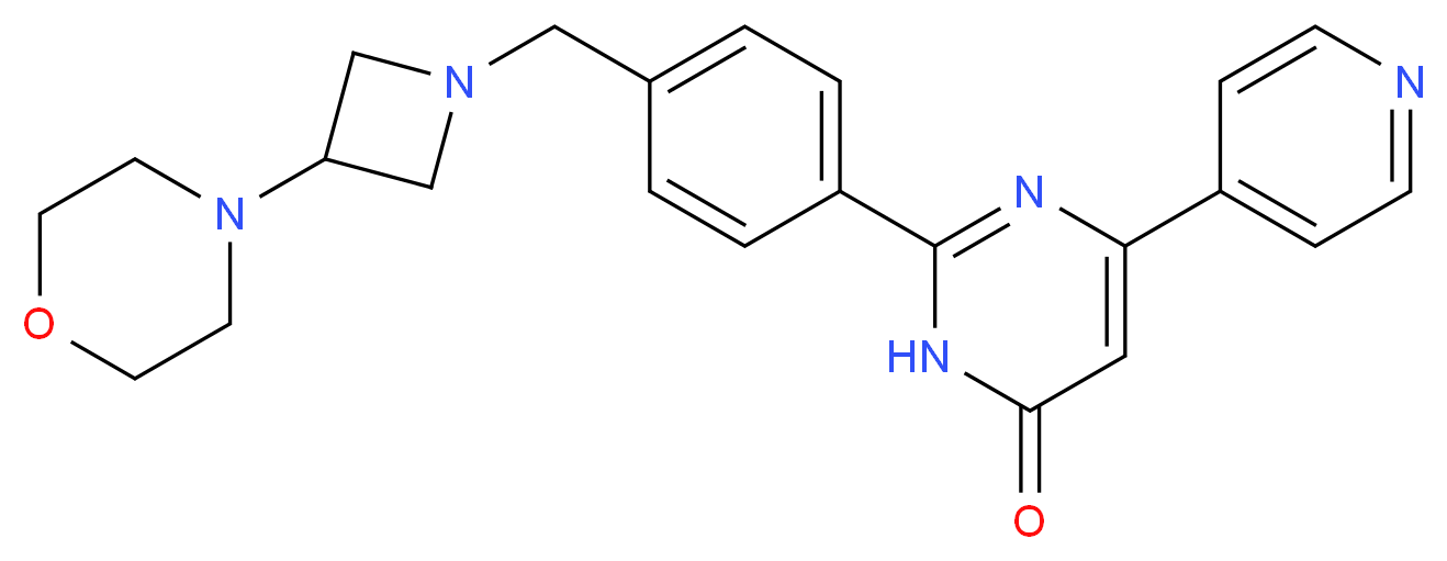 2-{4-[(3-morpholin-4-ylazetidin-1-yl)methyl]phenyl}-6-pyridin-4-ylpyrimidin-4(3H)-one_Molecular_structure_CAS_)