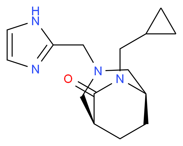 (1S*,5R*)-6-(cyclopropylmethyl)-3-(1H-imidazol-2-ylmethyl)-3,6-diazabicyclo[3.2.2]nonan-7-one_Molecular_structure_CAS_)