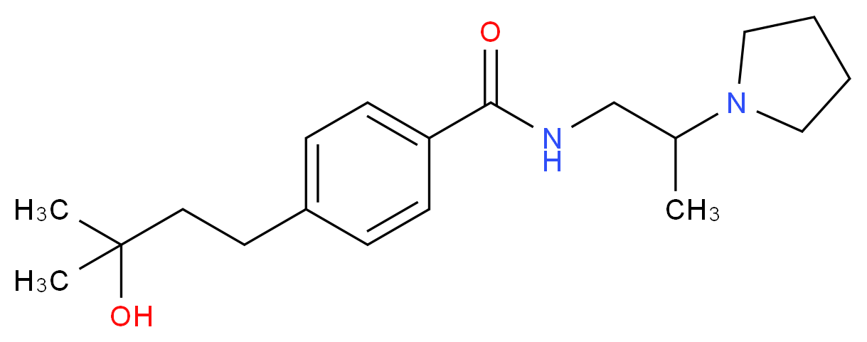 4-(3-hydroxy-3-methylbutyl)-N-[2-(1-pyrrolidinyl)propyl]benzamide_Molecular_structure_CAS_)