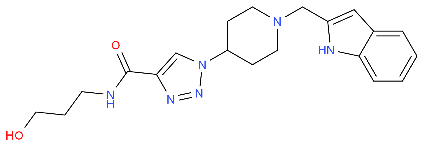 N-(3-hydroxypropyl)-1-[1-(1H-indol-2-ylmethyl)-4-piperidinyl]-1H-1,2,3-triazole-4-carboxamide_Molecular_structure_CAS_)