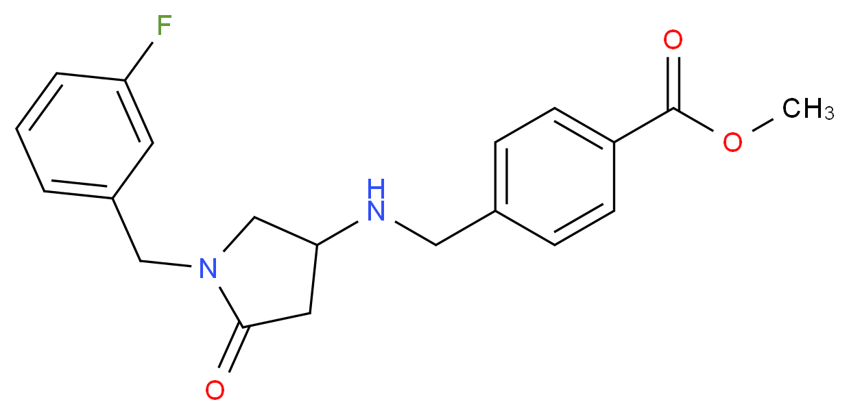 methyl 4-({[1-(3-fluorobenzyl)-5-oxo-3-pyrrolidinyl]amino}methyl)benzoate_Molecular_structure_CAS_)