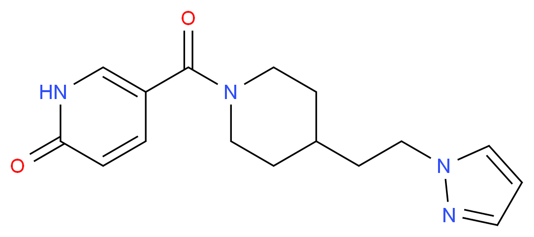 5-({4-[2-(1H-pyrazol-1-yl)ethyl]piperidin-1-yl}carbonyl)pyridin-2(1H)-one_Molecular_structure_CAS_)