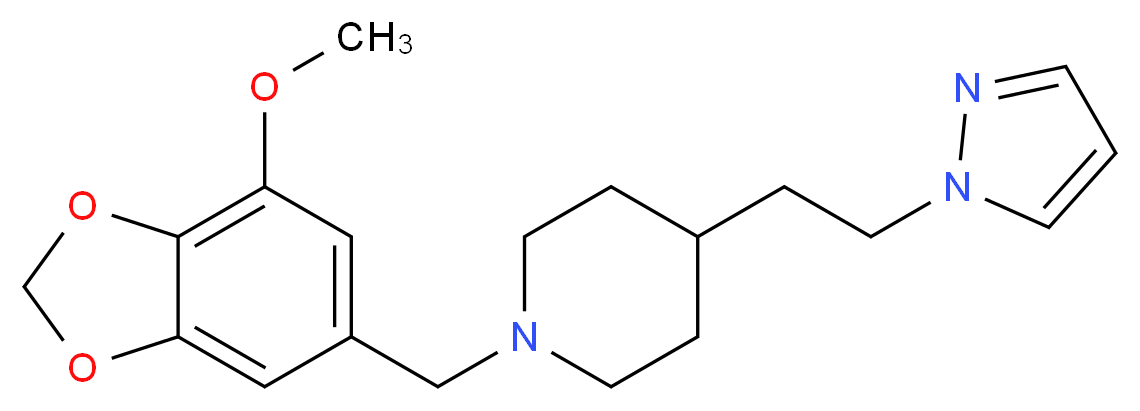 1-[(7-methoxy-1,3-benzodioxol-5-yl)methyl]-4-[2-(1H-pyrazol-1-yl)ethyl]piperidine_Molecular_structure_CAS_)