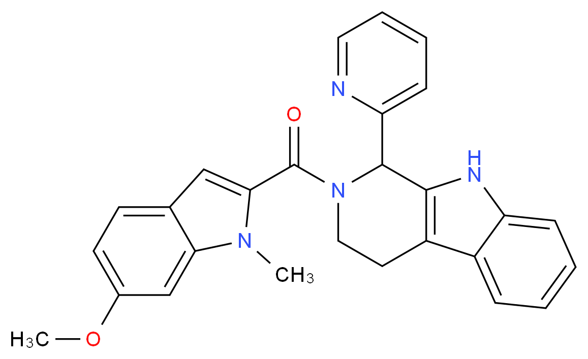 2-[(6-methoxy-1-methyl-1H-indol-2-yl)carbonyl]-1-(2-pyridinyl)-2,3,4,9-tetrahydro-1H-beta-carboline_Molecular_structure_CAS_)