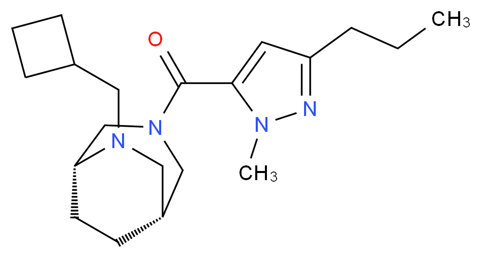 (1R*,5R*)-6-(cyclobutylmethyl)-3-[(1-methyl-3-propyl-1H-pyrazol-5-yl)carbonyl]-3,6-diazabicyclo[3.2.2]nonane_Molecular_structure_CAS_)