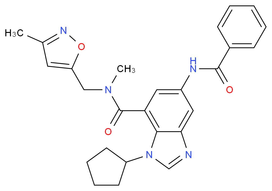 5-(benzoylamino)-1-cyclopentyl-N-methyl-N-[(3-methyl-5-isoxazolyl)methyl]-1H-benzimidazole-7-carboxamide_Molecular_structure_CAS_)
