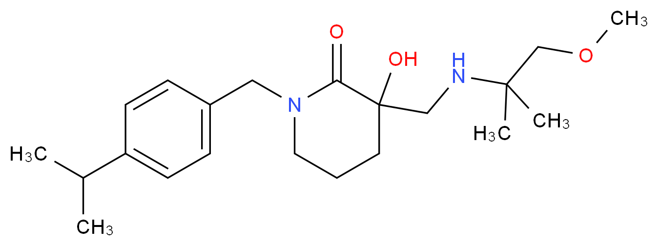 3-hydroxy-1-(4-isopropylbenzyl)-3-{[(2-methoxy-1,1-dimethylethyl)amino]methyl}piperidin-2-one_Molecular_structure_CAS_)