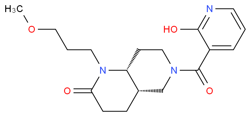 (4aS*,8aR*)-6-[(2-hydroxypyridin-3-yl)carbonyl]-1-(3-methoxypropyl)octahydro-1,6-naphthyridin-2(1H)-one_Molecular_structure_CAS_)