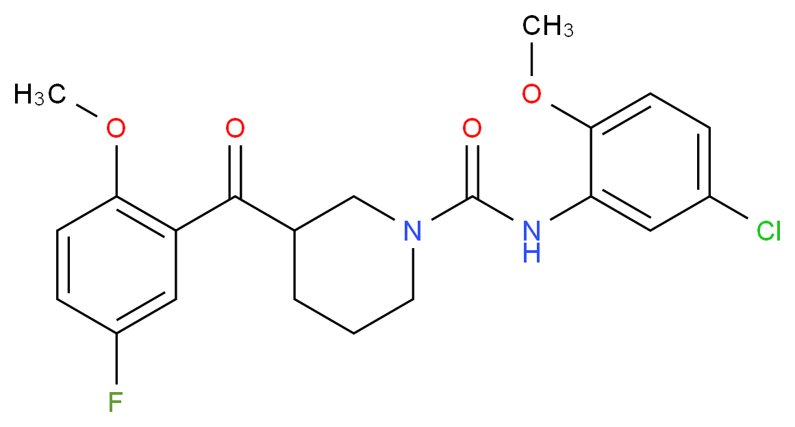 N-(5-chloro-2-methoxyphenyl)-3-(5-fluoro-2-methoxybenzoyl)-1-piperidinecarboxamide_Molecular_structure_CAS_)