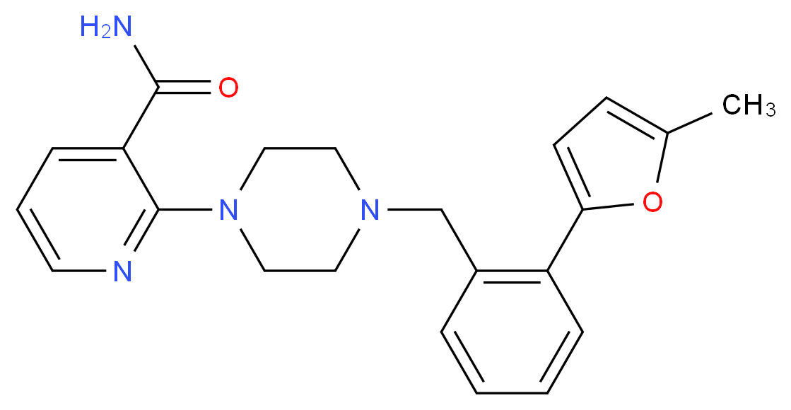 2-{4-[2-(5-methyl-2-furyl)benzyl]piperazin-1-yl}nicotinamide_Molecular_structure_CAS_)