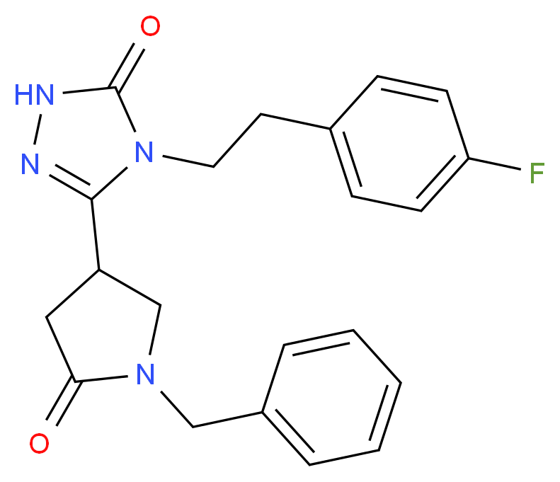 5-(1-benzyl-5-oxopyrrolidin-3-yl)-4-[2-(4-fluorophenyl)ethyl]-2,4-dihydro-3H-1,2,4-triazol-3-one_Molecular_structure_CAS_)