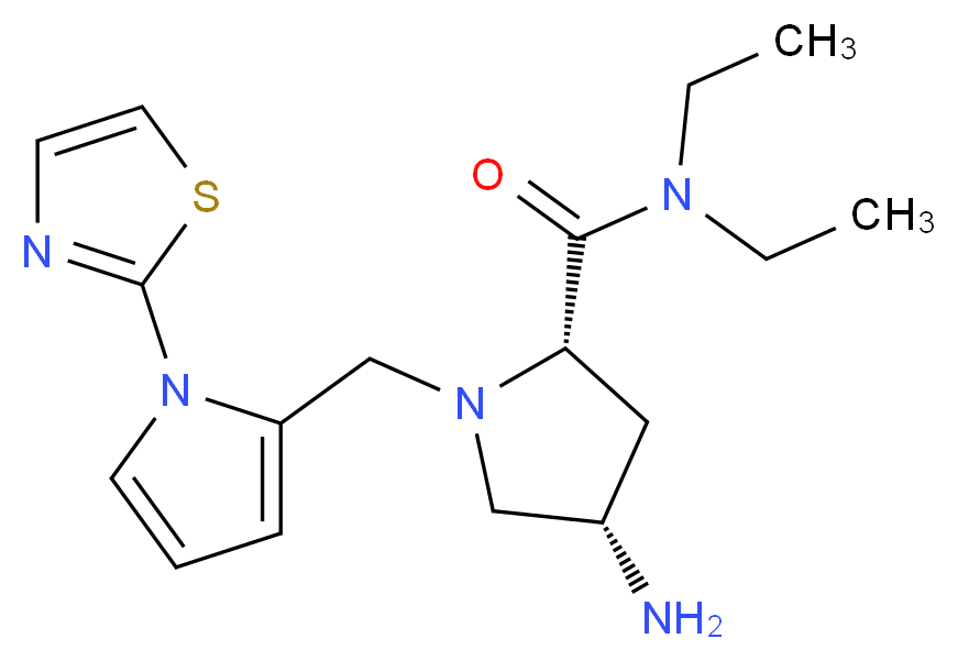 (2S,4S)-4-amino-N,N-diethyl-1-{[1-(1,3-thiazol-2-yl)-1H-pyrrol-2-yl]methyl}pyrrolidine-2-carboxamide_Molecular_structure_CAS_)