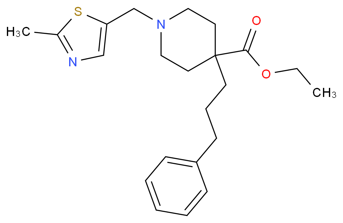 ethyl 1-[(2-methyl-1,3-thiazol-5-yl)methyl]-4-(3-phenylpropyl)-4-piperidinecarboxylate_Molecular_structure_CAS_)