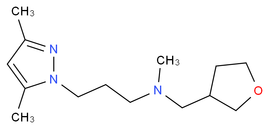 3-(3,5-dimethyl-1H-pyrazol-1-yl)-N-methyl-N-(tetrahydrofuran-3-ylmethyl)propan-1-amine_Molecular_structure_CAS_)