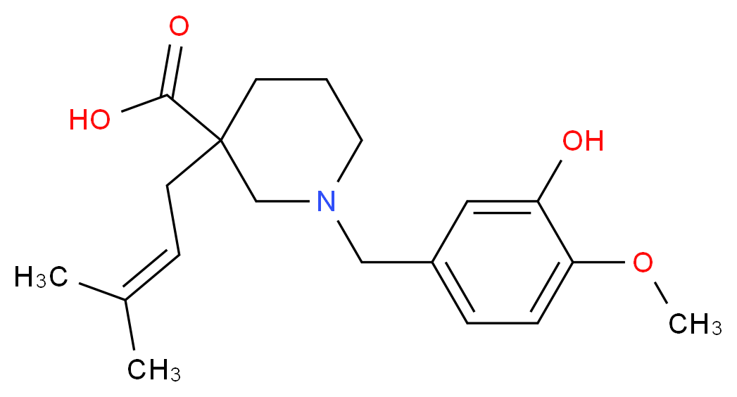 1-(3-hydroxy-4-methoxybenzyl)-3-(3-methylbut-2-en-1-yl)piperidine-3-carboxylic acid_Molecular_structure_CAS_)