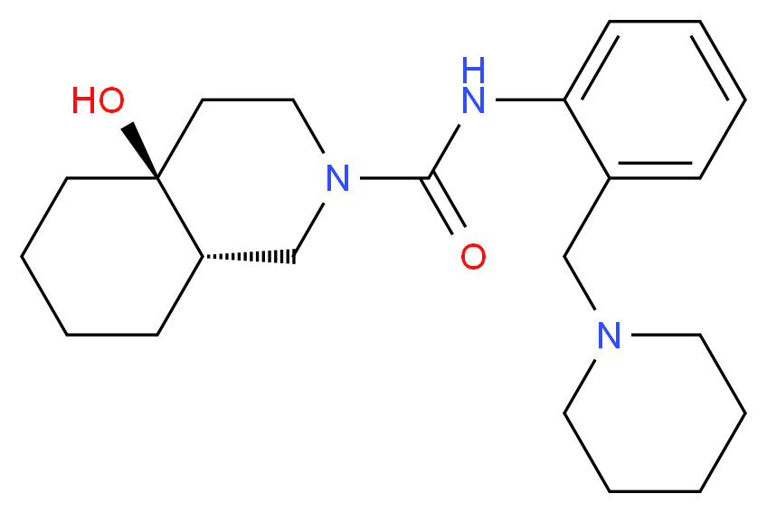 (4aS*,8aS*)-4a-hydroxy-N-[2-(piperidin-1-ylmethyl)phenyl]octahydroisoquinoline-2(1H)-carboxamide_Molecular_structure_CAS_)