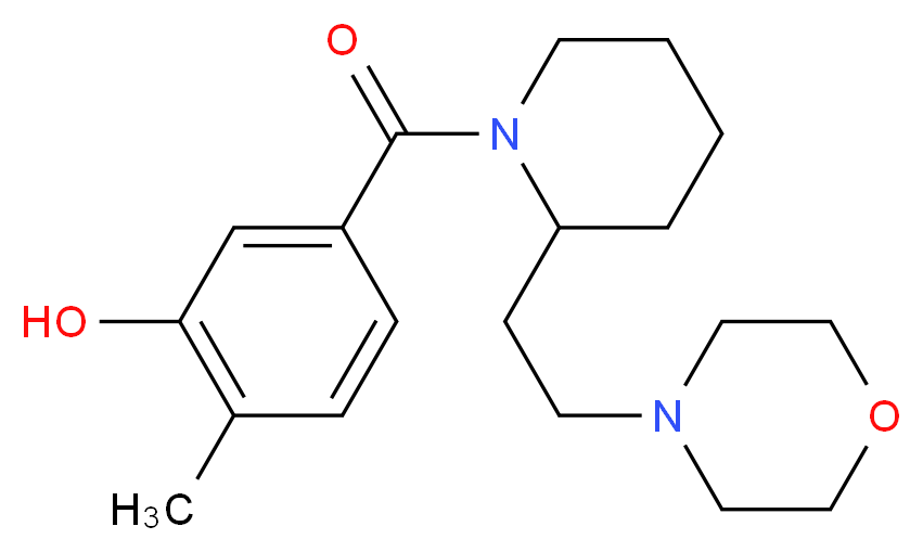 2-methyl-5-({2-[2-(4-morpholinyl)ethyl]-1-piperidinyl}carbonyl)phenol_Molecular_structure_CAS_)