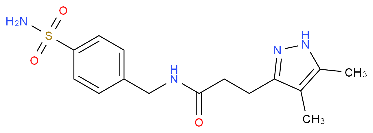 N-[4-(aminosulfonyl)benzyl]-3-(4,5-dimethyl-1H-pyrazol-3-yl)propanamide_Molecular_structure_CAS_)