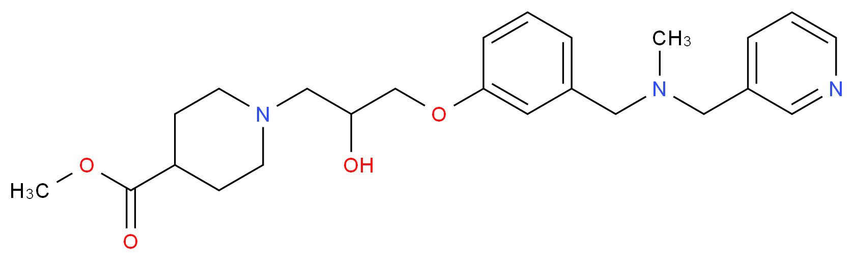 methyl 1-[2-hydroxy-3-(3-{[methyl(3-pyridinylmethyl)amino]methyl}phenoxy)propyl]-4-piperidinecarboxylate_Molecular_structure_CAS_)