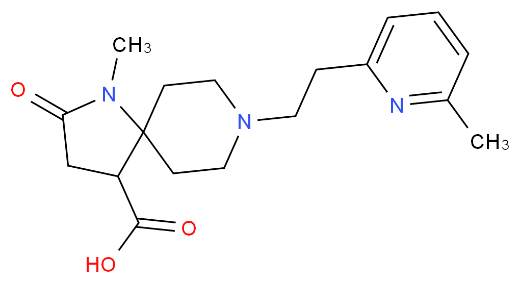 1-methyl-8-[2-(6-methylpyridin-2-yl)ethyl]-2-oxo-1,8-diazaspiro[4.5]decane-4-carboxylic acid_Molecular_structure_CAS_)