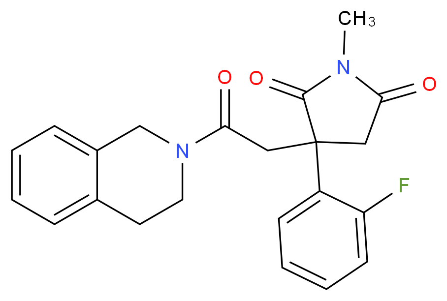 3-[2-(3,4-dihydro-2(1H)-isoquinolinyl)-2-oxoethyl]-3-(2-fluorophenyl)-1-methyl-2,5-pyrrolidinedione_Molecular_structure_CAS_)