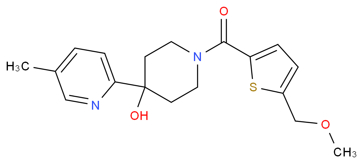 1-{[5-(methoxymethyl)-2-thienyl]carbonyl}-4-(5-methylpyridin-2-yl)piperidin-4-ol_Molecular_structure_CAS_)