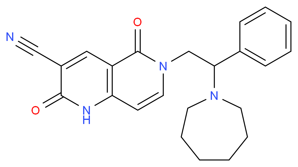 6-(2-azepan-1-yl-2-phenylethyl)-2,5-dioxo-1,2,5,6-tetrahydro-1,6-naphthyridine-3-carbonitrile_Molecular_structure_CAS_)