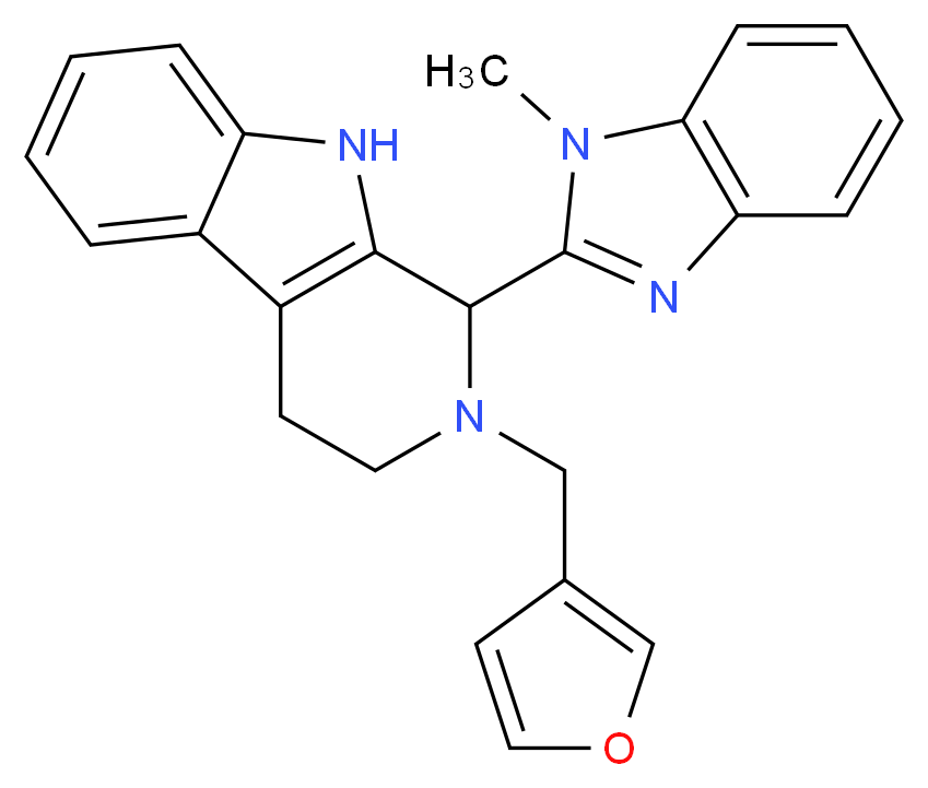 2-(3-furylmethyl)-1-(1-methyl-1H-benzimidazol-2-yl)-2,3,4,9-tetrahydro-1H-beta-carboline_Molecular_structure_CAS_)
