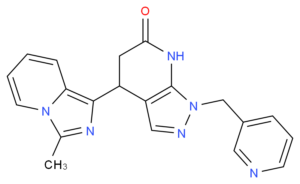 4-(3-methylimidazo[1,5-a]pyridin-1-yl)-1-(pyridin-3-ylmethyl)-1,4,5,7-tetrahydro-6H-pyrazolo[3,4-b]pyridin-6-one_Molecular_structure_CAS_)