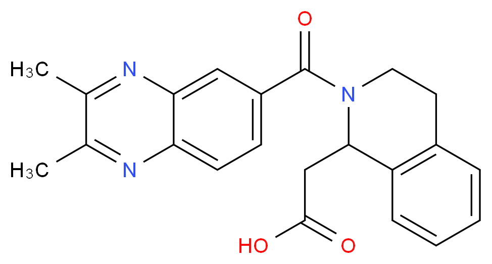 {2-[(2,3-dimethyl-6-quinoxalinyl)carbonyl]-1,2,3,4-tetrahydro-1-isoquinolinyl}acetic acid_Molecular_structure_CAS_)