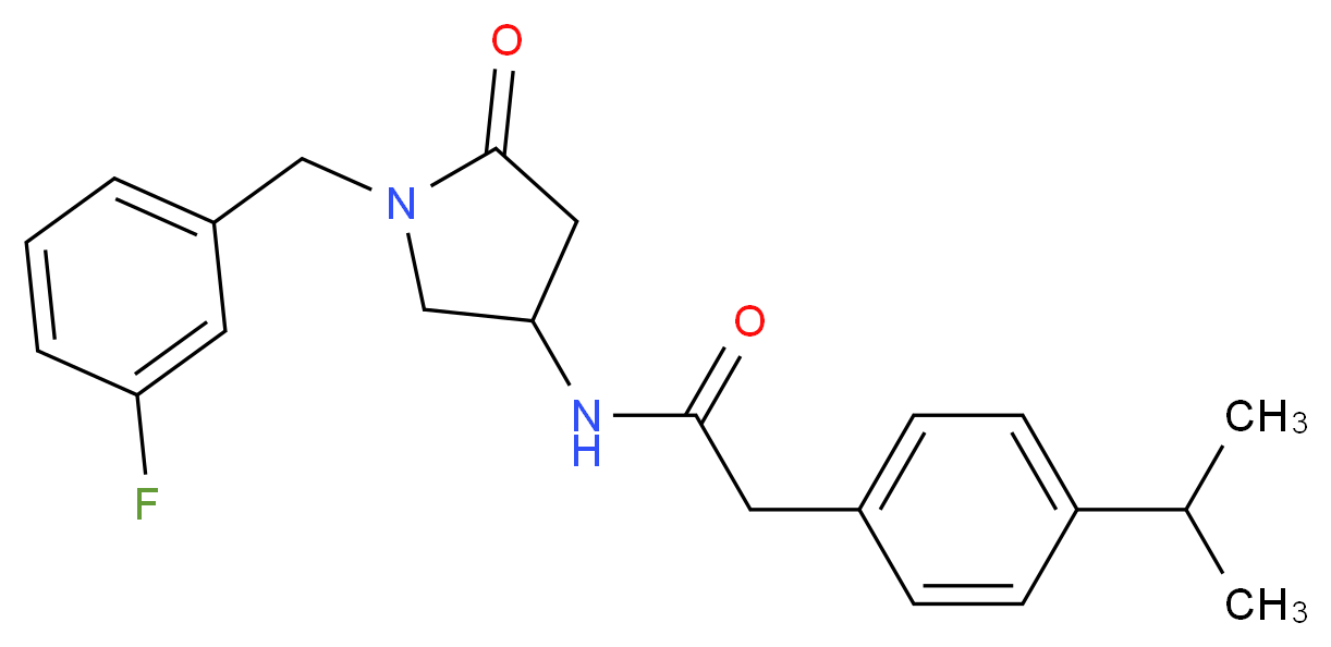 N-[1-(3-fluorobenzyl)-5-oxopyrrolidin-3-yl]-2-(4-isopropylphenyl)acetamide_Molecular_structure_CAS_)