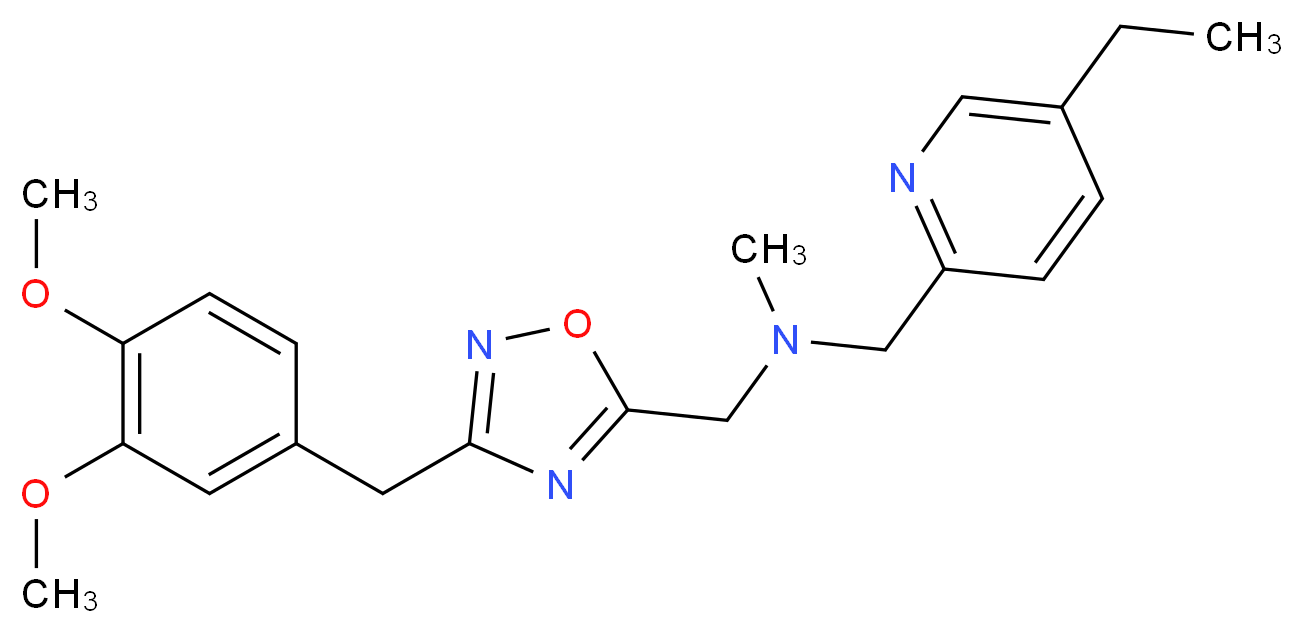 1-[3-(3,4-dimethoxybenzyl)-1,2,4-oxadiazol-5-yl]-N-[(5-ethyl-2-pyridinyl)methyl]-N-methylmethanamine_Molecular_structure_CAS_)