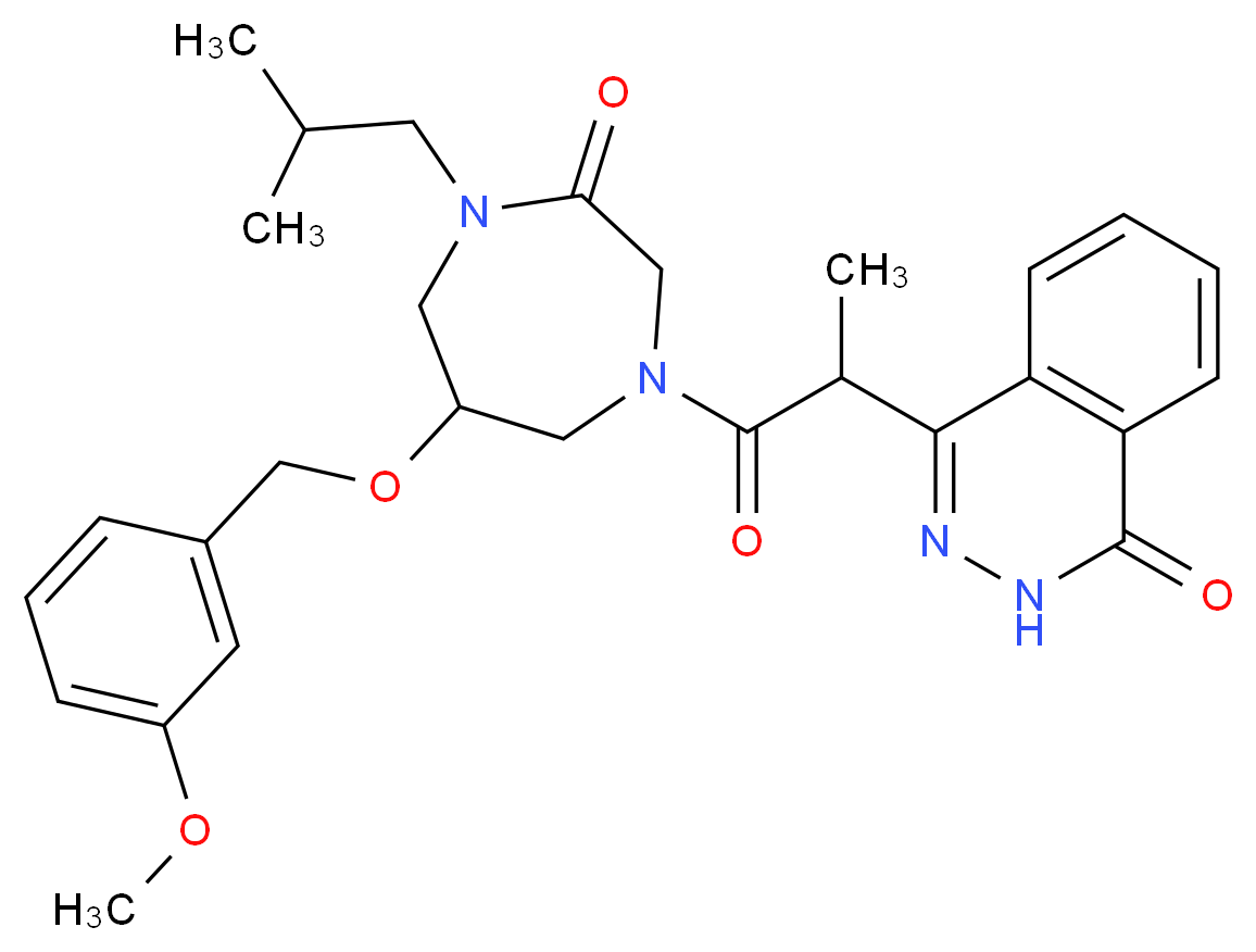 4-(2-{4-isobutyl-6-[(3-methoxybenzyl)oxy]-3-oxo-1,4-diazepan-1-yl}-1-methyl-2-oxoethyl)-1(2H)-phthalazinone_Molecular_structure_CAS_)