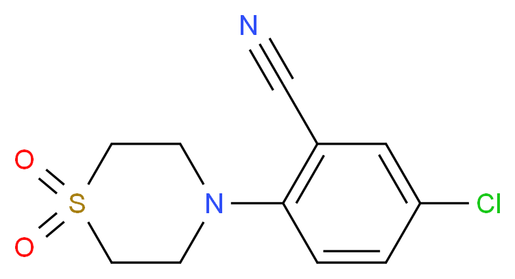 5-chloro-2-(1,1-dioxo-1$l^{6},4-thiomorpholin-4-yl)benzonitrile_Molecular_structure_CAS_)