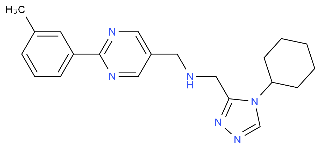 1-(4-cyclohexyl-4H-1,2,4-triazol-3-yl)-N-{[2-(3-methylphenyl)pyrimidin-5-yl]methyl}methanamine_Molecular_structure_CAS_)
