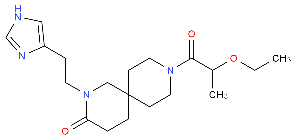 9-(2-ethoxypropanoyl)-2-[2-(1H-imidazol-4-yl)ethyl]-2,9-diazaspiro[5.5]undecan-3-one_Molecular_structure_CAS_)