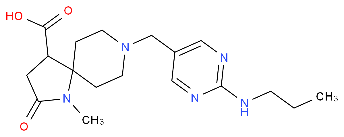 1-methyl-2-oxo-8-{[2-(propylamino)pyrimidin-5-yl]methyl}-1,8-diazaspiro[4.5]decane-4-carboxylic acid_Molecular_structure_CAS_)
