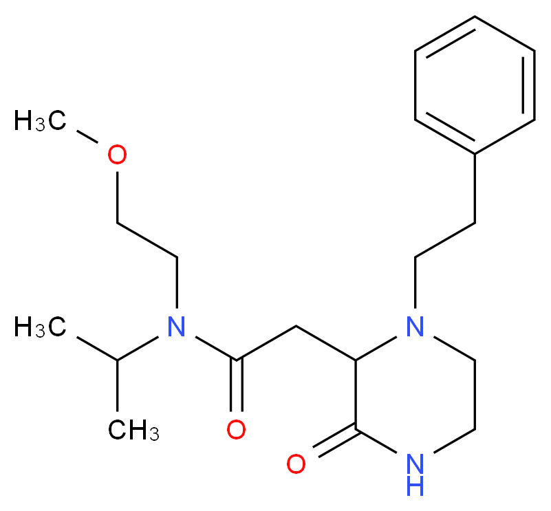 N-isopropyl-N-(2-methoxyethyl)-2-[3-oxo-1-(2-phenylethyl)-2-piperazinyl]acetamide_Molecular_structure_CAS_)