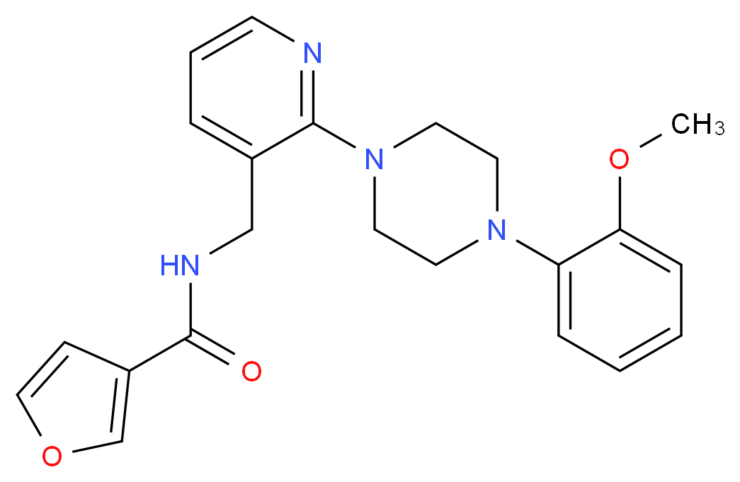 N-({2-[4-(2-methoxyphenyl)-1-piperazinyl]-3-pyridinyl}methyl)-3-furamide_Molecular_structure_CAS_)
