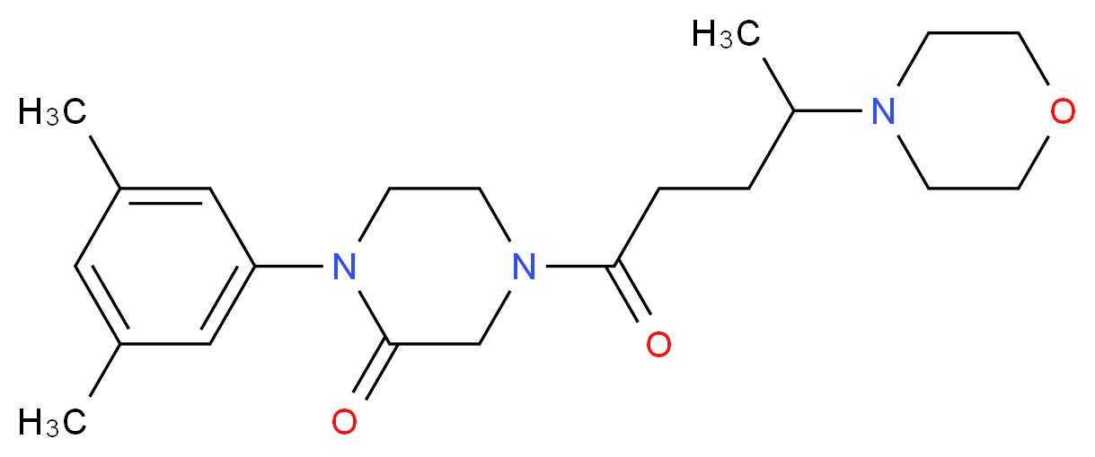 1-(3,5-dimethylphenyl)-4-[4-(4-morpholinyl)pentanoyl]-2-piperazinone_Molecular_structure_CAS_)