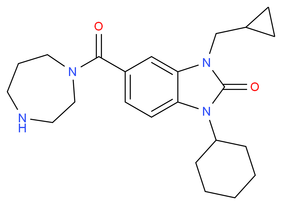 1-cyclohexyl-3-(cyclopropylmethyl)-5-(1,4-diazepan-1-ylcarbonyl)-1,3-dihydro-2H-benzimidazol-2-one_Molecular_structure_CAS_)