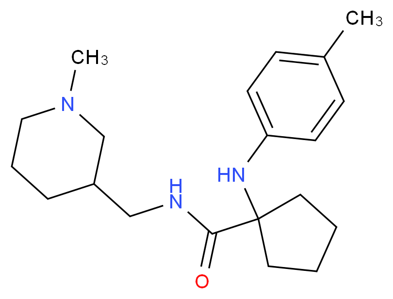 1-[(4-methylphenyl)amino]-N-[(1-methylpiperidin-3-yl)methyl]cyclopentanecarboxamide_Molecular_structure_CAS_)