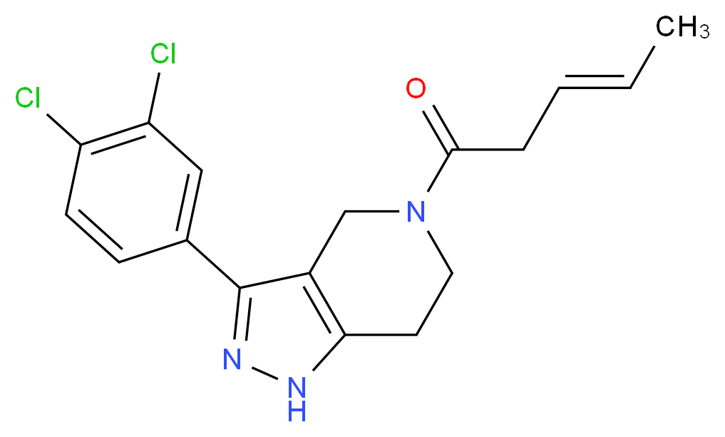 3-(3,4-dichlorophenyl)-5-[(3E)-pent-3-enoyl]-4,5,6,7-tetrahydro-1H-pyrazolo[4,3-c]pyridine_Molecular_structure_CAS_)