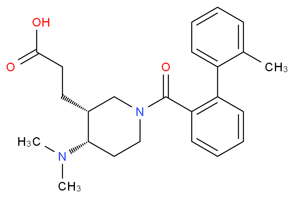 3-{(3R*,4S*)-4-(dimethylamino)-1-[(2'-methylbiphenyl-2-yl)carbonyl]piperidin-3-yl}propanoic acid_Molecular_structure_CAS_)