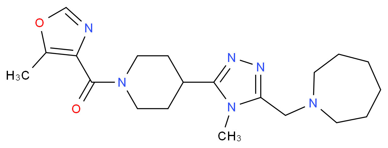 1-[(4-methyl-5-{1-[(5-methyl-1,3-oxazol-4-yl)carbonyl]piperidin-4-yl}-4H-1,2,4-triazol-3-yl)methyl]azepane_Molecular_structure_CAS_)