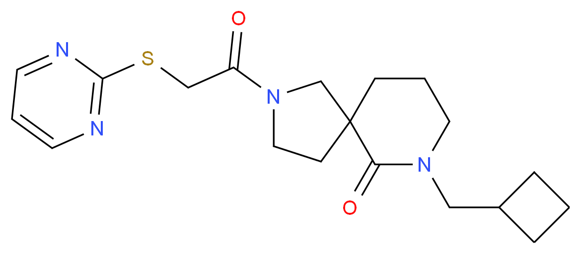 7-(cyclobutylmethyl)-2-[(pyrimidin-2-ylthio)acetyl]-2,7-diazaspiro[4.5]decan-6-one_Molecular_structure_CAS_)